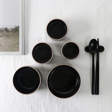 다옴 1인 식기세트 A 6p, 블랙, 구성품