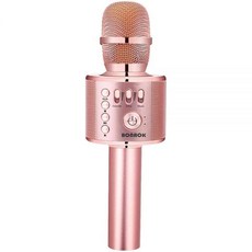 BONAOK 아동용 노래방 마이크 노래용 무선 블루투스 마이크 어린이 성인 소녀 소년을 위한 선물 크리스마스 어린이 장난감 선물 만 3 4 5 6 7 8세 이, Champagne
