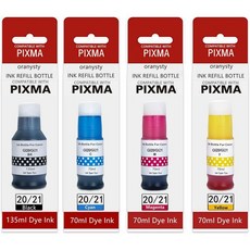 호환가능한 GI20 gi21 잉크병 리필 kit 캐논 PIXMA G3260 G2260 G1220 G5020 G7020 G3270 메가탱크 프린터 잉크 BK C MY 4pack - g3260