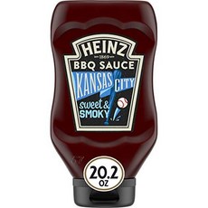 Heinz Kansas City Style Sweet & Smoky BBQ Barbecue Sa Heinz 캔자스 시티 스타일 스위트 & 스모키 BBQ 바베큐 소스(20.2온스 병, 572g, 1개