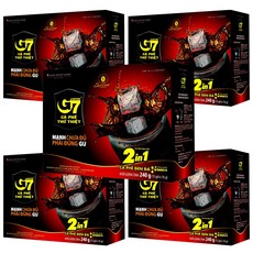 베트남 쭝웬 G7 2IN1 커피앤슈거 스위트 아메리카노, 16g, 5박스, 15개입