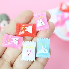 사탕 음식 피규어 미니어처 악세사리 데코 덴 파츠, 파츠-토끼봉지사탕 5개