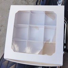 컵케이크 상자 케이스 머핀 포장 4구 6구 9구 투명 10, 화이트 9구 24x24x10cm, 1개