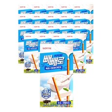 롯데 빼빼로 누드크림치즈 46g x 20개 초코과자 선물 롯데빼빼로 봉지과자 우정 행사 막대과자 롯데 빼빼, 1