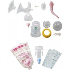【세트 구매] 카네손 모유 가방 150ml 20 장 + 유축기 본체 엄마 낙서 핸드 α + 모유 가방 커넥터