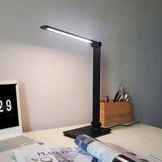[메가] LED 접이식 책상용 스탠드, 블랙+전용어답터