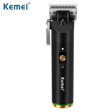 Kemei Professional 헤어 클리퍼 0mm 대머리 무중력 턱수염 트리머 이발기 재충전 가능 헤어 트리머즈, 01 With Original Box