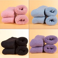 양모 양말 두꺼운 양말 임산부양말, 여성 모델 : 핑크 + 블루 + 블랙 + 퍼플개