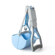 긴 손잡이 반려동물 푸퍼 스쿠퍼 강아지 똥 턱 삽 동물 쓰레기, 6.L-cream blue, 1개
