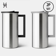 JVR (2P 1SET) 스텐 물병 1.6L 가정용물병, 1600ml, 블랙+그레이, 1개