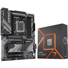 INDRAL AMD Ryzen 7 7700X 8-코어 16-스레드 AM5 5.4GHz 잠금 해제 데스크톱 프로세서 번들GIGAB 포함YTE B650 AORUS 엘리트 AXAM5 D, AMD Ryzen 7 7700X + GIGABYTE B - 7700x