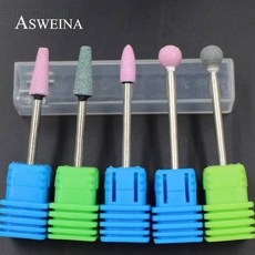 ASWEINA 5pc 세라믹 스톤 네일 드릴 비트 3/32 로터리 버르 큐티 클린 밀링, 상세내용참조