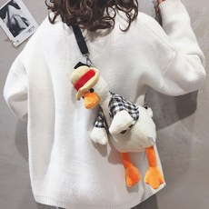 새론몰 핸드폰파우치크로스 액상실리콘 적용 여성 소배 큐트 순면 코튼 블루 털보송 볼컵 동물 털가방