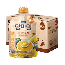 맘마밀 안심이유식 퓨레 6개월 바나나와 단호박 100g 10팩, 1개, 단품 - 6개월아기퓨레