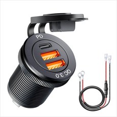자동차히터 차량용온풍기 PD 타입 및 QC3.0 USB C 콘센트 방수 어댑터 포트 내장 자동차 USB 소켓 충전기, [03] 2QC1PD orange, 03 2QC1PD orange, 03 2QC1PD orange, 03 2QC1PD orange