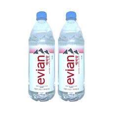 evian 에비앙 프랑스 천연광천수 생수, 1000L, 2개