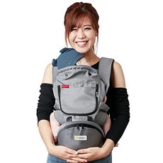 케라타 3방향 베이비캐리어 함께 탈부착 가능 허리 캐리어 아기띠, 그레이+커버