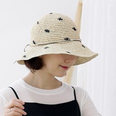 루루백 따뜨한 햇살 캐쥬얼 나들이 여름 모자 휴양지패션 버킷햇 와이어 자외선차단 왕골모자 패션모자