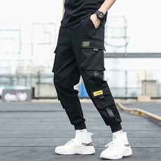 뉴메이드 / 봄 가을 스트릿 카고 조거 팬츠 / 블랙