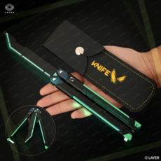 발로란트 발리송 RGX 11z 프로2.0 파이어플라이 나이프 야광 25cm, RGX 야광 블랙 25cm + 진열대 + 1개, RGX 야광 블랙 25cm + 진열대