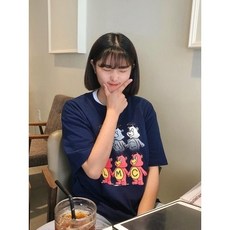 LMC 엘엠씨맨투맨 긴소매 긴팔 남녀 커플 네이비 세마리 곰돌이 캐주얼 순면