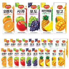 델몬트 드링크팩 190ml 40팩 (5가지맛 8개씩) 오렌지 사과 망고 포도 파인애플, 1세트