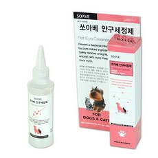 강아지 고양이 맑은눈 안약 안구 눈세정제 120mlx2 강아지외이염 애견연고, 1개, 120ml - 강아지안약