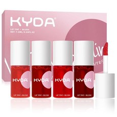 KYDA Ownest Beauty 4가지 색상 립 틴트 스테인 키트 워터 젤 립 틴트 내추럴 매트 마감 모이스처라이징 방수 립스틱 오래가는 입술 타투 메이크업, 1개