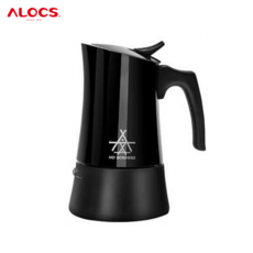 ALOCS 모카포트 에스프레소 커피포트, 검정, 450ml