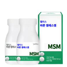 웰러스 바른 엠에스엠 관절 연골 MSM 뼈 건강 영양제 관절통증감소, 2개, 360정