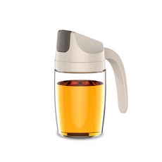 홍콩 디자인 복도 부터 집 까지 대 용량 유리 오 일 탱크 자동 개폐 오 일 병 액체 조미료 병 간장 식초 병 오 일 주전자 살구 색 - 300 ml