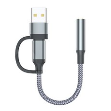 2-in-one type-c USB에서 3.5mm 잭 헤드폰 오디오 커넥터 어댑터 변환기
