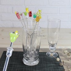 칵테일 머들러(스푼형/일자형) 랜덤 10p-칵테일 음료제조 귀여운 롱티스푼, 일자형, 10개