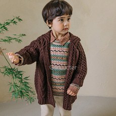꽁꼬떼 리치 꽈배기 니트 가디건 아동 나들이 남매룩