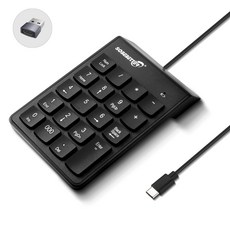  와이어 숫자 키패드 19 키 코드 타입 C USB 숫자 패드 외장 Numpad 휴대용 미니 노트북용 숫자 키보드 1 Black 1 Black 