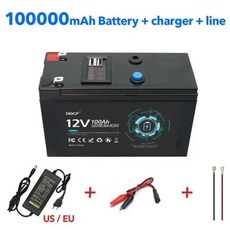 캠핑용파워뱅크 220V 리튬인산철전지 캠핑카 보조배터리 다리미 인산염 태양 에너지 전기 자동차용 USB 충전식 18650 13V 3A 충전기 12V 120Ah, 1개