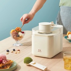 BRUNO 젤라또기계 가정용 아이스크림기계 아이스크림 샤베트 간식 메이커 머신, 바닐라 화이트