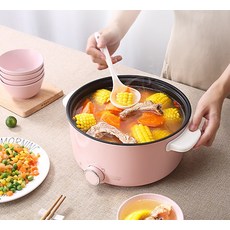 다용도 전기요리냄비 3리터 용량 찜 볶음 탕 국 튀김 샤브샤브 전기냄비, 민트