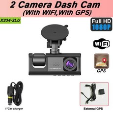 3Channel Dash Cam for Car 1080P Video Recorder WIFI GPS Dashcam Car DVR Front and Rear View Camera N, 8) X334-GPS-2CAM - 32G