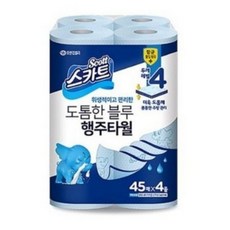 스카트 프레쉬블루 행주타월 두께레벨4, 45매, 4개