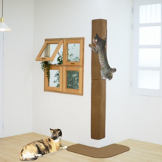  부비앙 고양이 수직 스크래쳐 카페트 벽면 부착식 샘솟냥, 기본형, 2개, 브라운 기본형 