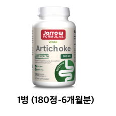 자로우포뮬러 아티초크 영양제 간 소화 Artichoke 500mg (1병-6개월/2병-12개월), 180정, 2개