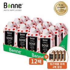 (증정)본네 핀란드 아세로라 퓨레 주스 500ml 12팩 (링곤애플 퓨레 4팩 증정), 단일속성