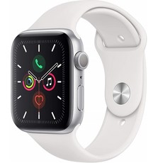 애플 Apple Watch Series 5 (GPS) 44mm Silver Aluminum Case with White Sport Band - (MWVD2LLA), 단일색상, MWVD2LLA