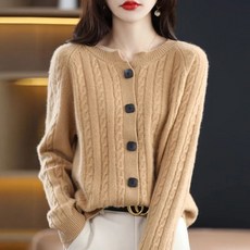 POMTOR 봄 가을 겨울 스웨터 여성 빅사이즈 슬림핏 상의 라운드넥 아우터 니트 가디건