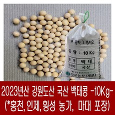 [다온농산] 2023년산 강원도산 백태 메주콩 흰콩 -10Kg- 홍천군 인제군 농가, 1개