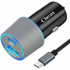 고속 C형 자동차 충전기 Google 픽셀 5/4a/4a/3a/3/2/XL 호환 삼성 노트 20/S20/S10 USB C PD C 충전기 3ft 케이블 장착 1, 단일옵션, 단일옵션