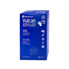 메디컴 불칸 니트릴 장갑 150 매 - 대형 Medicom Vulcan Nitrile Gloves 150ct - Large, 1개