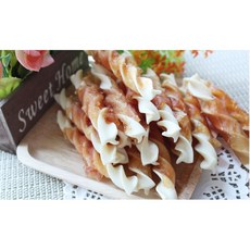구강건강 케어 치킨우유껌 강아지 간식 개껌 치아단련 비숑껌 근육강화 고기말이껌, 180g, 1개