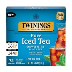 [해외직구] Twining 루즈 얼 그레이 3.5온스, 순수 페퍼민트, 100 Count (Pack of 1)